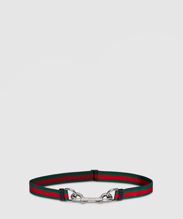 [GUCCI-구찌]이중 스냅 훅 버클이 있는 얇은 벨트 821480