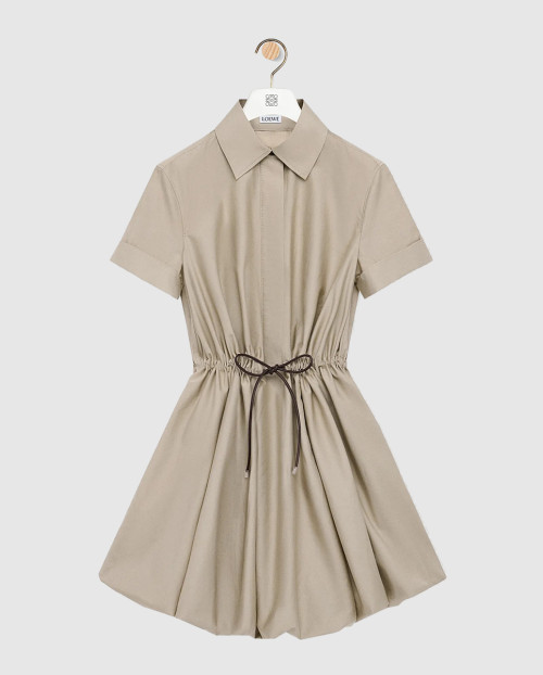 [LOEWE-로에베]쇼트 슬리브 드레스 코튼 & 실크