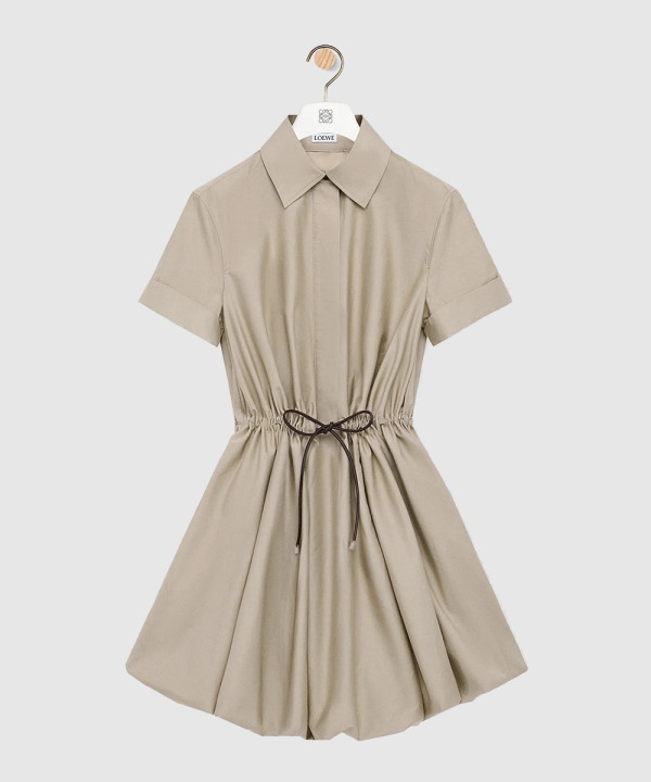 [LOEWE-로에베]쇼트 슬리브 드레스 코튼 & 실크