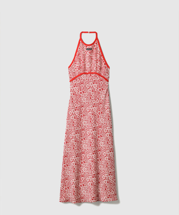 [MIUMIU-미우미우]플로럴 프린트 크레이프 드 신 롱 드레스 MF5897