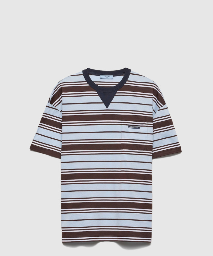 레플리카|이미테이션 prada-프라다스트라이프-라일-코튼-티셔츠-39610