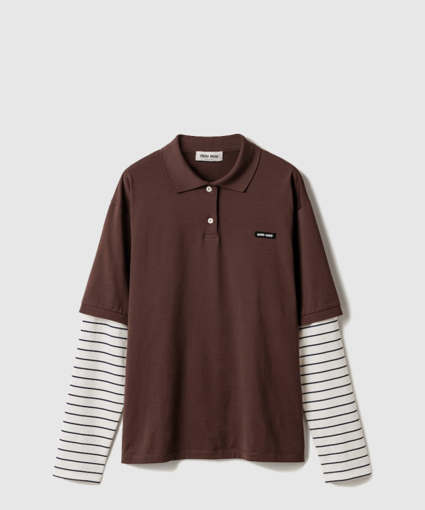 [MIUMIU-미우미우]저지 폴로 셔츠 MJL076