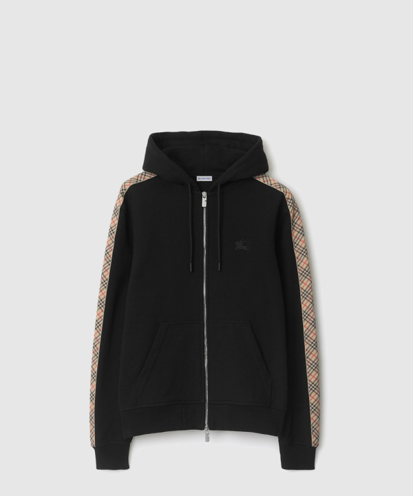[BURBERRY-버버리]체크 트리밍 코튼 지퍼 후디 81107901