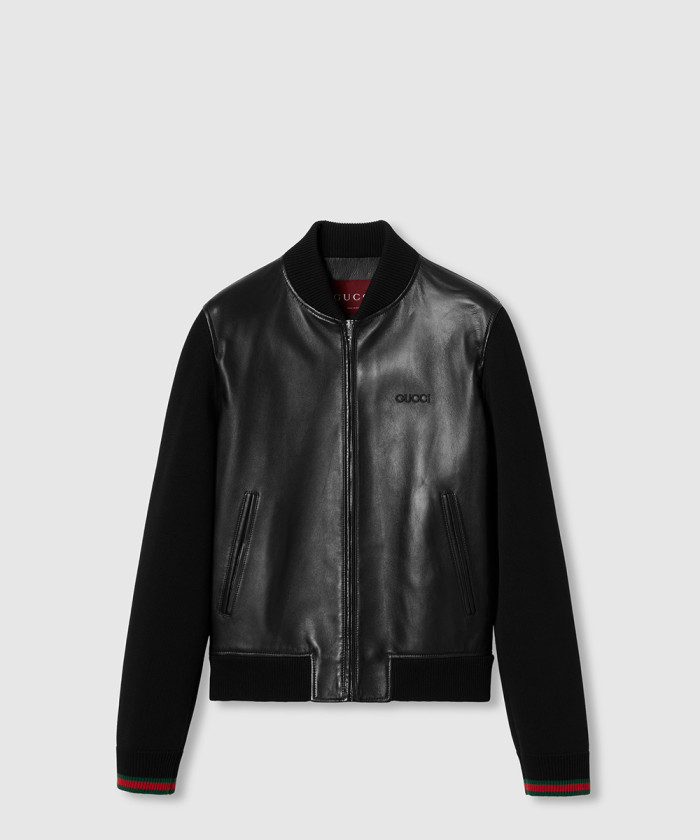 레플리카|이미테이션 gucci-구찌나파-레더-및-니트-봄버-재킷-793181