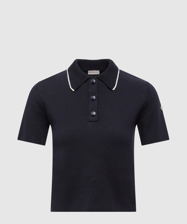[MONCLER-몽클레어]니트 코튼 폴로 셔츠