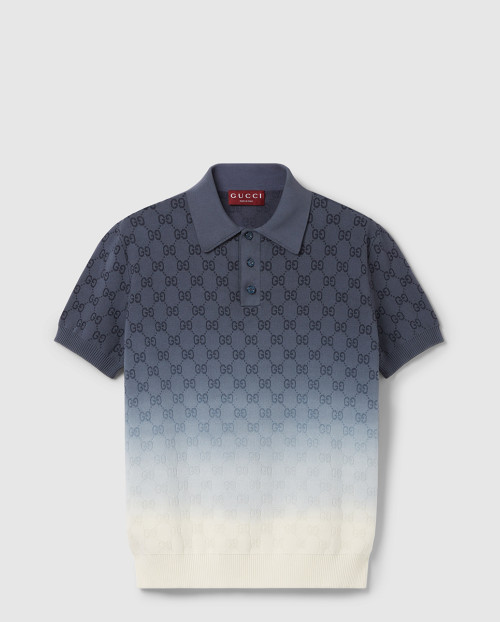 [GUCCI-구찌]GG 코튼 니트 자카드 폴로 티셔츠 834168