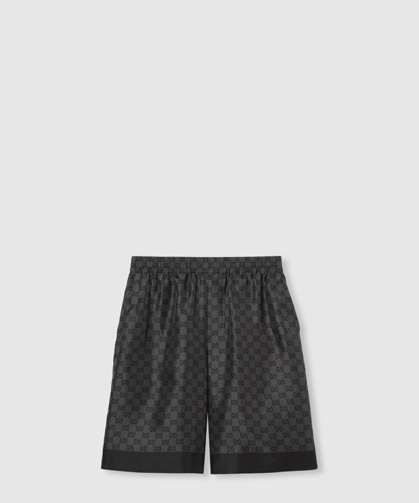 [GUCCI-구찌]프린트 트윌 실크 쇼츠 810782