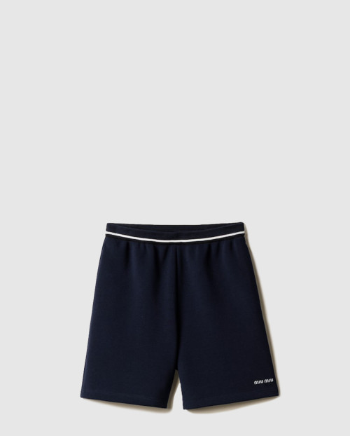 [MIUMIU-미우미우]본디드 피케 및 테크니컬 저지 버뮤다 팬츠 MP1911