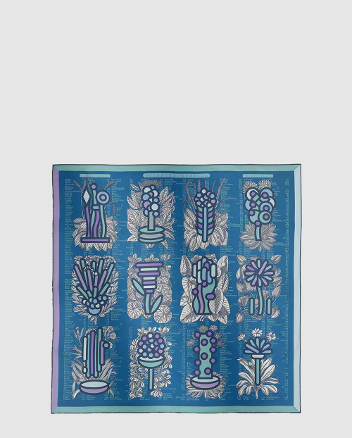 HERMES-에르메스]Botanica Grafica 더블 페이스 스카프 90