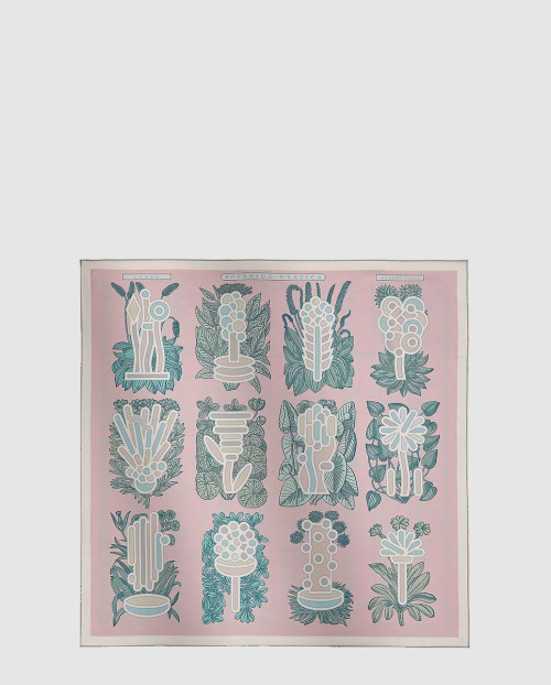 HERMES-에르메스]Botanica Grafica 더블 페이스 스카프 90