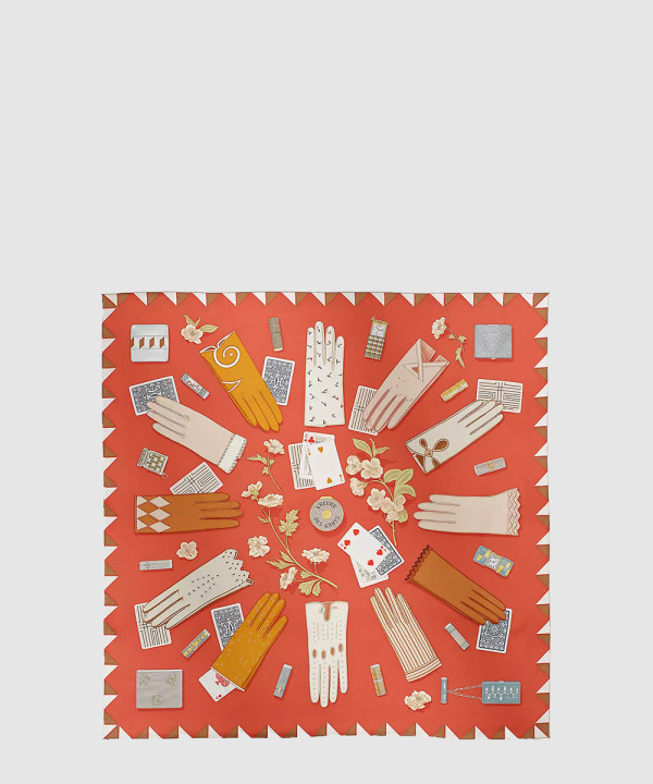 [HERMES-에르메스]L'Heure des Gants 스캐프 90