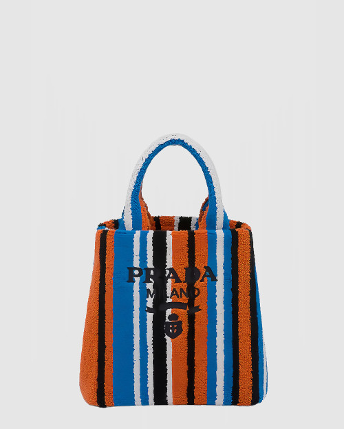 [PRADA-프라다]스트라이프 테리 핸드 토트백 1BA343