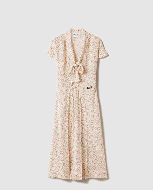 [MIUMIU-미우미우]롱 크레이프 드 신 드레스 MF5971