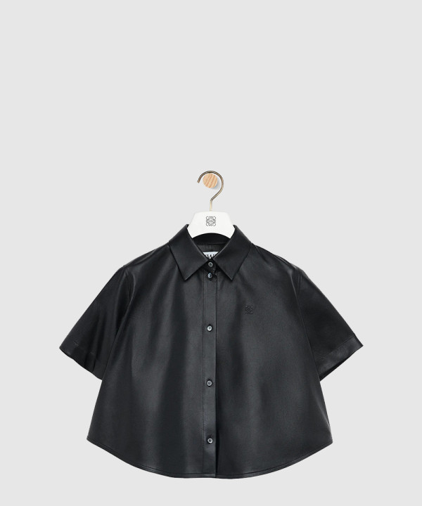 [LOEWE-로에베]쇼트 슬리브 트라페즈 셔츠 나파 램스킨