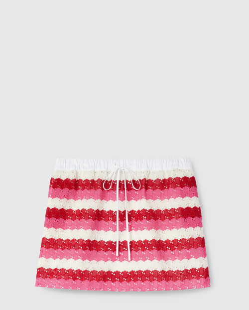 [GUCCI-구찌]스트라이프 GG 매듭 우븐 스커트 ‎826592