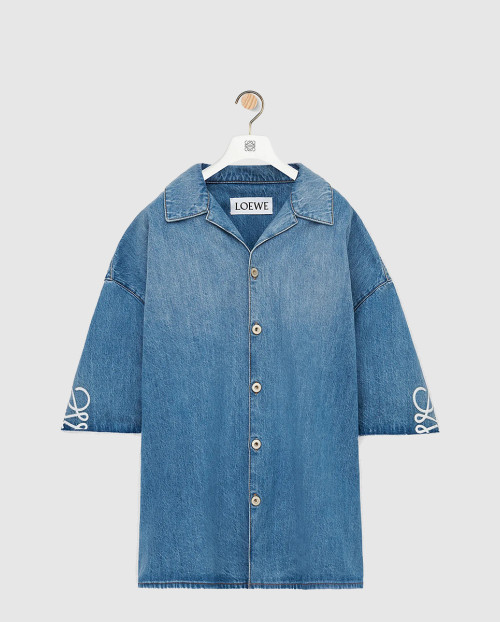 [LOEWE-로에베]애너그램 쇼트 슬리브 셔츠 데님