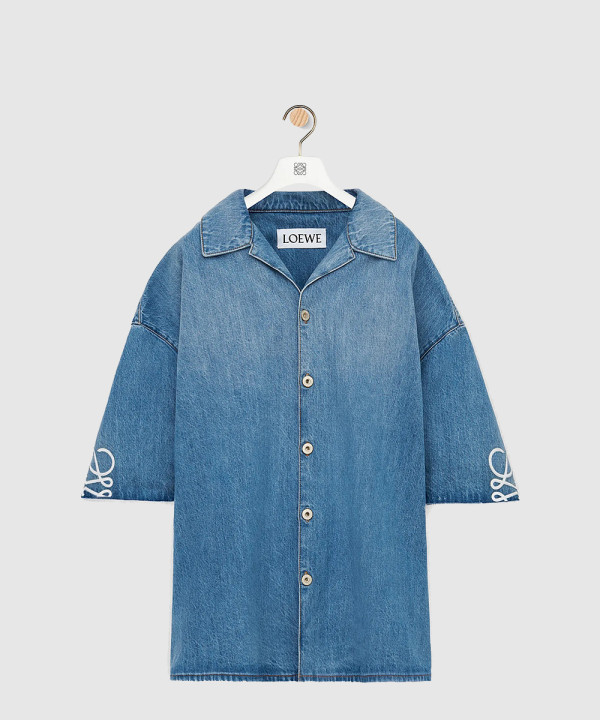 [LOEWE-로에베]애너그램 쇼트 슬리브 셔츠 데님