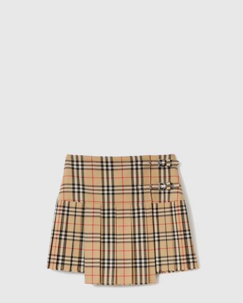 [BURBERRY-버버리]플리츠 체크 울 미니 킬트 80258321