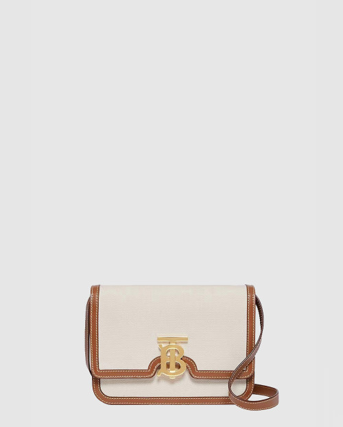 [BURBERRY-버버리]캔버스 래더 TB 숄더백 80393651