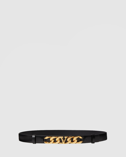 [VALENTINO-발렌티노]브이로고 체인 송아지 가죽 벨트