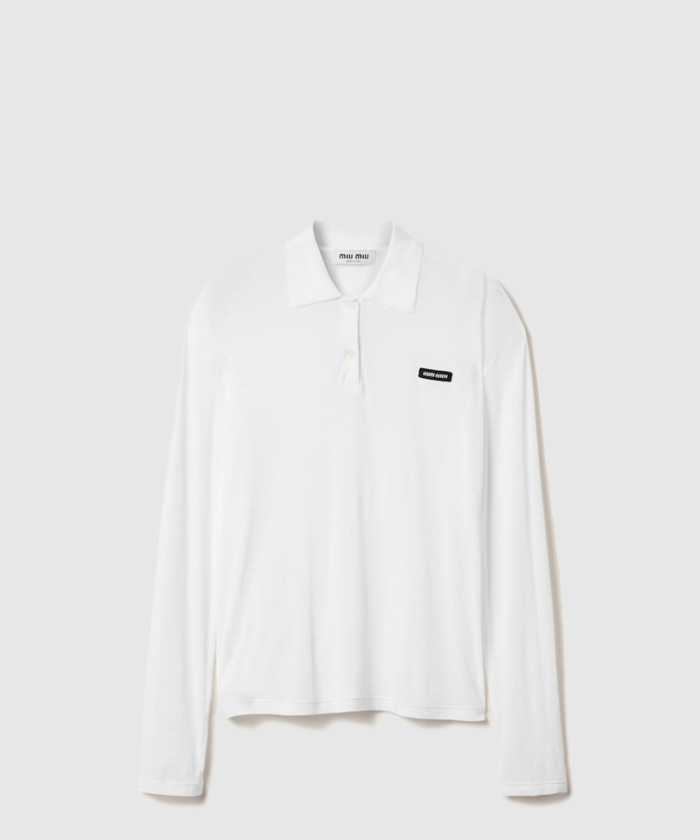 레플리카|이미테이션 miumiu-미우미우립-조직-저지-폴로-셔츠-mjl050