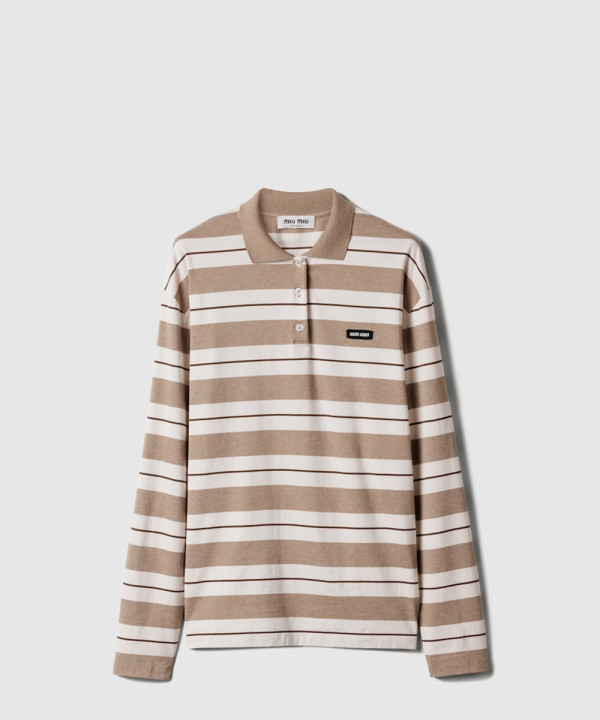[MIUMIU-미우미우]코튼 저지 폴로 셔츠 MJL015