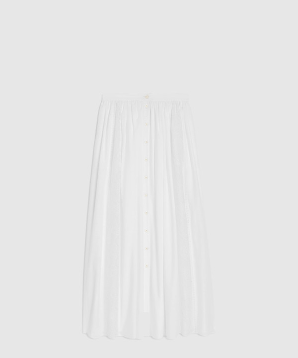 [CELINE-셀린느]자수 미디 스커트 코튼 캠브릭 RJ03G6