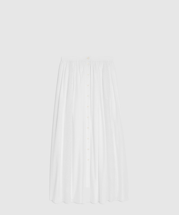 레플리카|이미테이션 celine-셀린느자수-미디-스커트-코튼-캠브릭-rj03g6