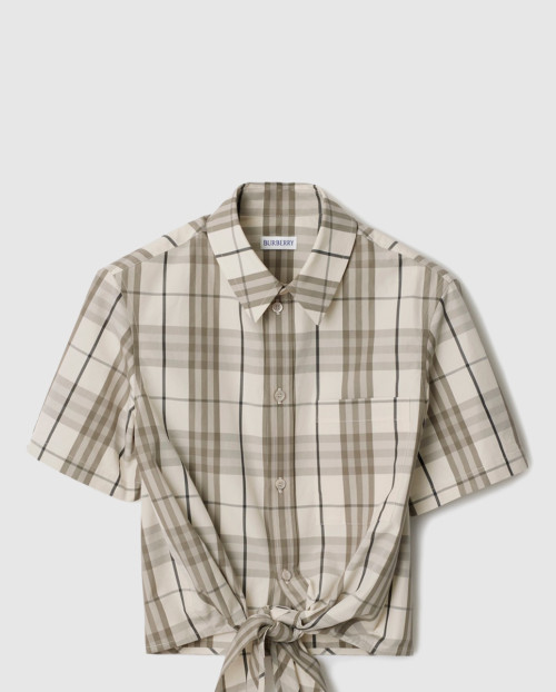 [BURBERRY-버버리]크롭 체크 코튼 셔츠 81092291