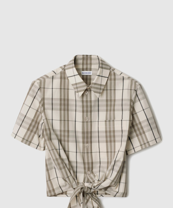 [BURBERRY-버버리]크롭 체크 코튼 셔츠 81092291