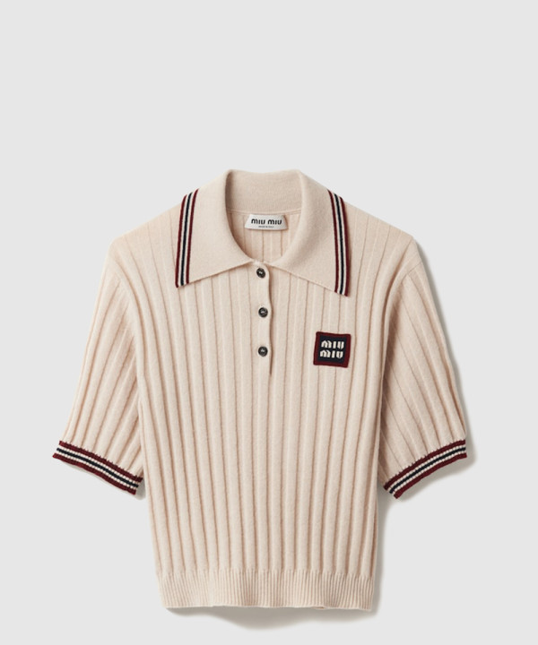 [MIUMIU-미우미우]캐시미어 니트 폴로 셔츠 MML878