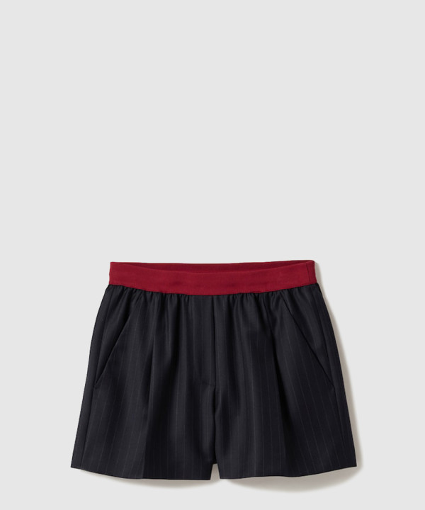 [MIUMIU-미우미우]핀스트라이프 쇼츠 MP1924