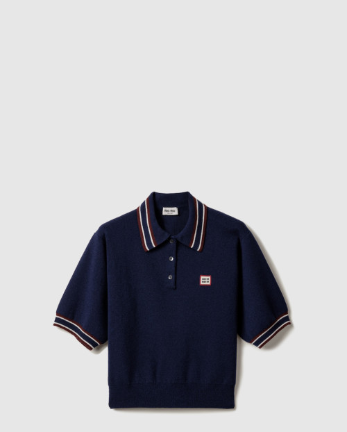 [MIUMIU-미우미우]울 및 캐시미어 폴로 스웨터 MMLA28