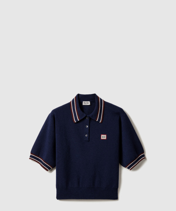 [MIUMIU-미우미우]울 및 캐시미어 폴로 스웨터 MMLA28