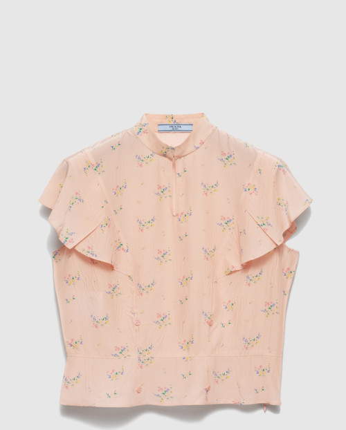 [PRADA-프라다]플로럴 프린트 퐁제 탑 P921N