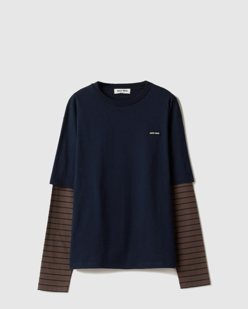 [MIUMIU-미우미우]긴 소매 저지 티셔츠 MJL128