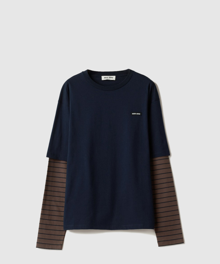 레플리카|이미테이션 miumiu-미우미우긴-소매-저지-티셔츠-mjl128