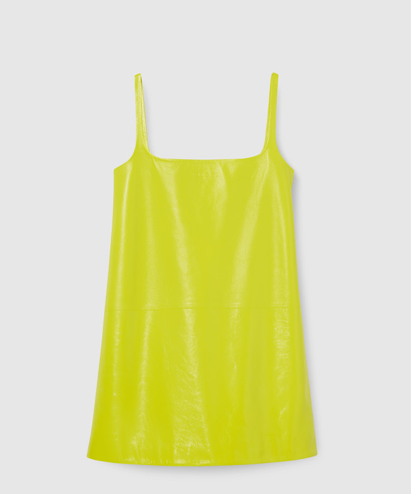 [GUCCI-구찌]샤이니 레더 미니 A라인 드레스 829997