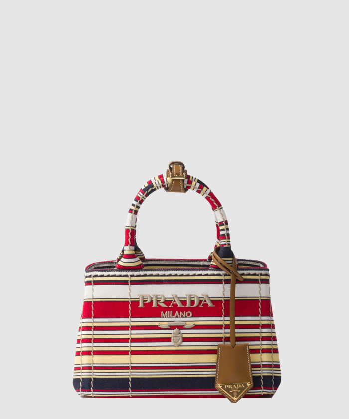 레플리카|이미테이션 prada-프라다스트라이프-코튼-캔버스-미니백-1ba038-1