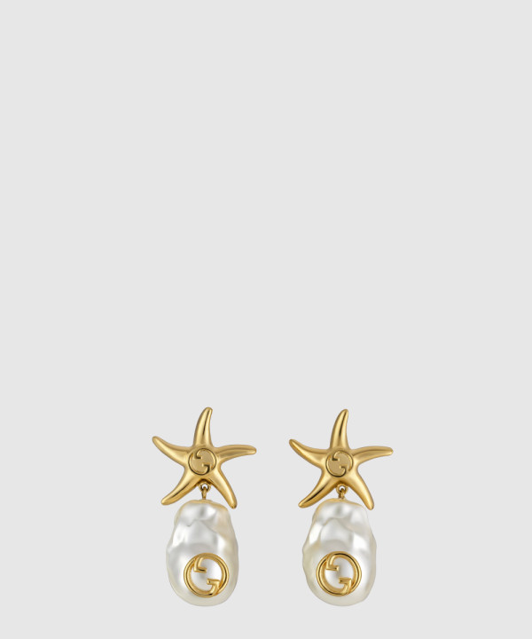 [GUCCI-구찌]불가사리와 진주 드롭 귀걸이 839046