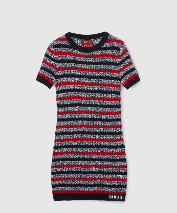 레플리카|이미테이션 gucci-구찌스트라이프-파인-코튼-니트-원피스-835988