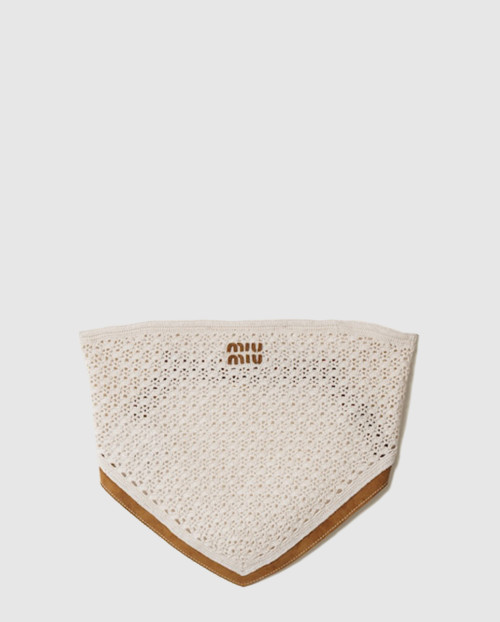 [MIUMIU-미우미우]코튼 및 스웨이드 반다나 탑 MMV283