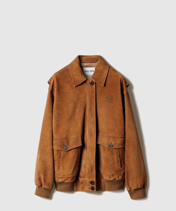 [MIUMIU-미우미우]스웨이드 블루종 재킷 MPV940