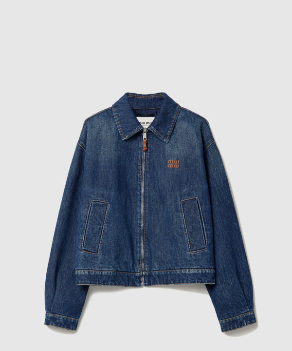 [MIUMIU-미우미우]데님 트러커 재킷 GWB252