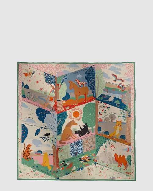 [HERMES-에르메스]Le Livre dEsope 숄 140