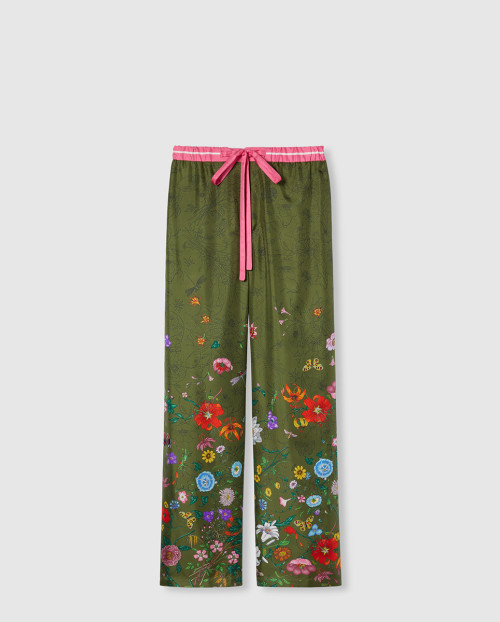 [GUCCI-구찌]프린트 실크 팬츠 ‎835579
