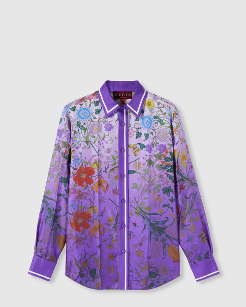 [GUCCI-구찌]프린트 실크 셔츠 ‎835607