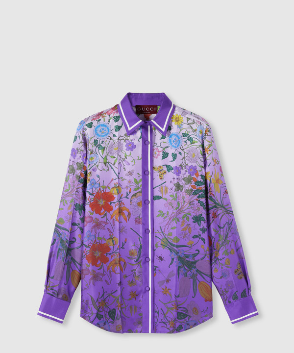 [GUCCI-구찌]프린트 실크 셔츠 ‎835607