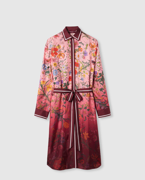 [GUCCI-구찌]프린트 실크 트윌 셔츠 드레스 835742