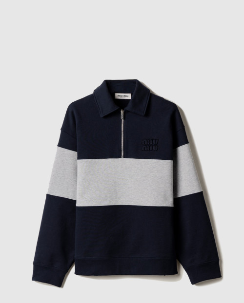 [MIUMIU-미우미우]하프 집업 코튼 스웨트셔츠 MJL090